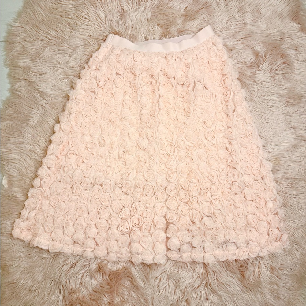 Chicwish Pale Blush Rosette Midi Skirt